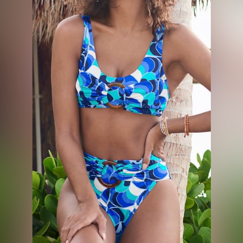 NWOT - Venus High Waist Tortoiseshell Ring Swim Suit- Size 12